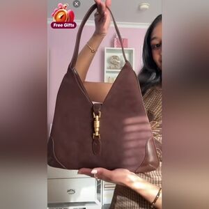 Urban Revivo Brown Suede Shoulder Hobo Bag